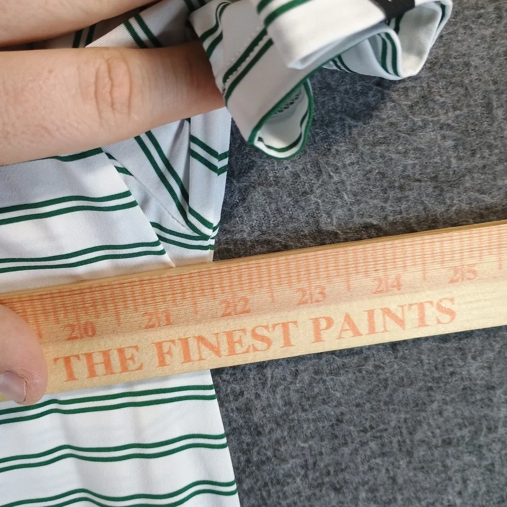 Ralph Lauren RLX Polo Shirt Mens M Whistling Straits Golf Green Striped